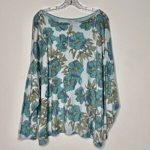 J.Jill Plus Size Lightweight
Floral Sweater Top - 3/4
Sleeve Cotton Blend Sz 4X